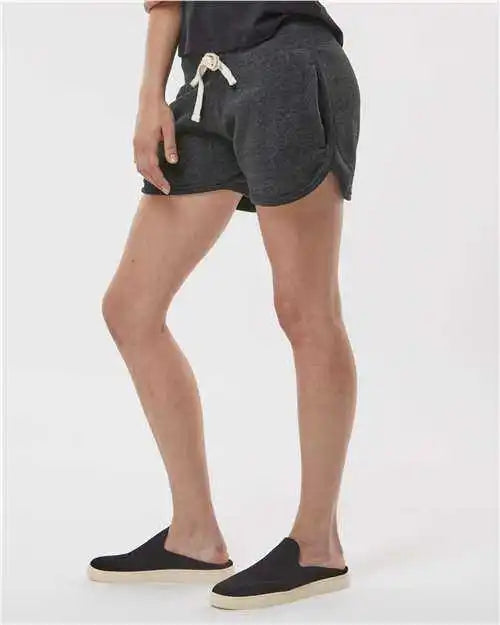 J. America 8856 Women’s Fleece Shorts - Black Triblend