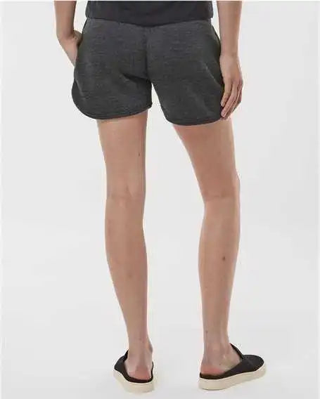 J. America 8856 Women’s Fleece Shorts - Black Triblend