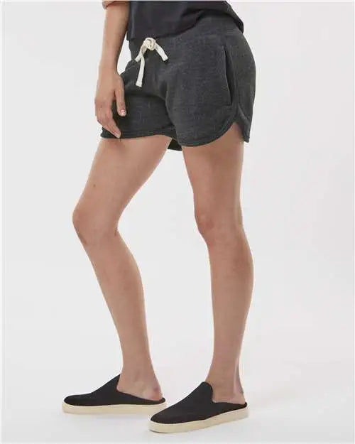J. America 8856 Women’s Fleece Shorts - Black Triblend