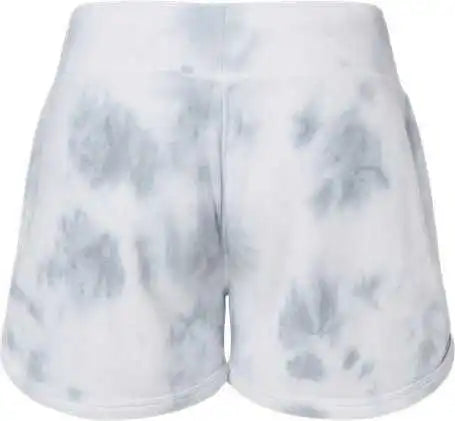 J. America 8856 Women’s Fleece Shorts - Gray Tie Dye