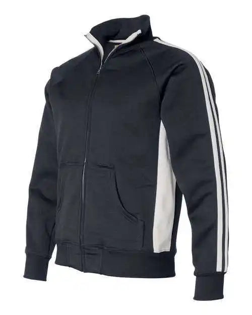 J. America 8858 Vintage Polyester Fleece Track Jacket Navy White