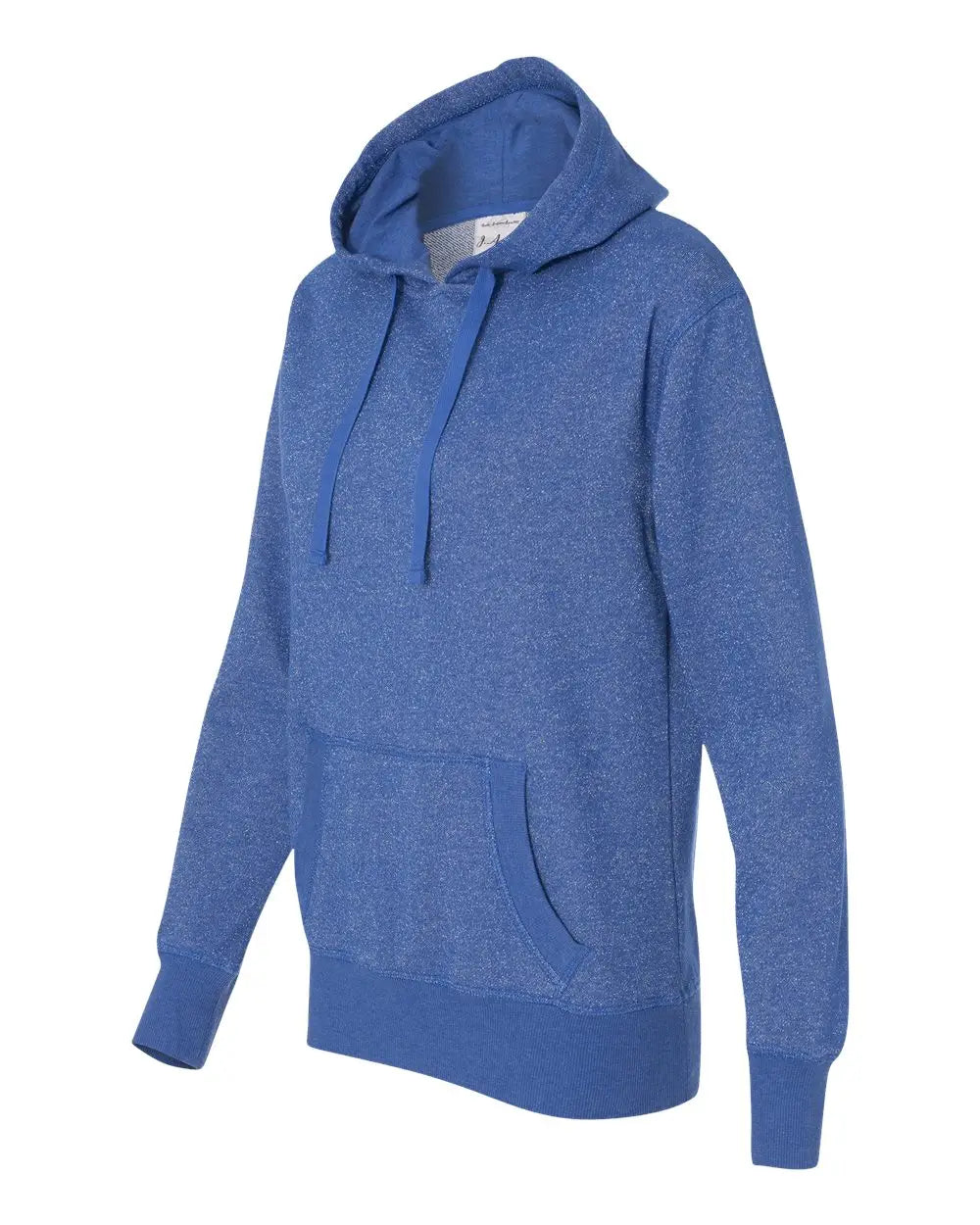 J. America 8860j Women’s Glitter French Terry Hooded Sweatshirt - 8860 - Royal Silver - Royal/ / Ladies Xs