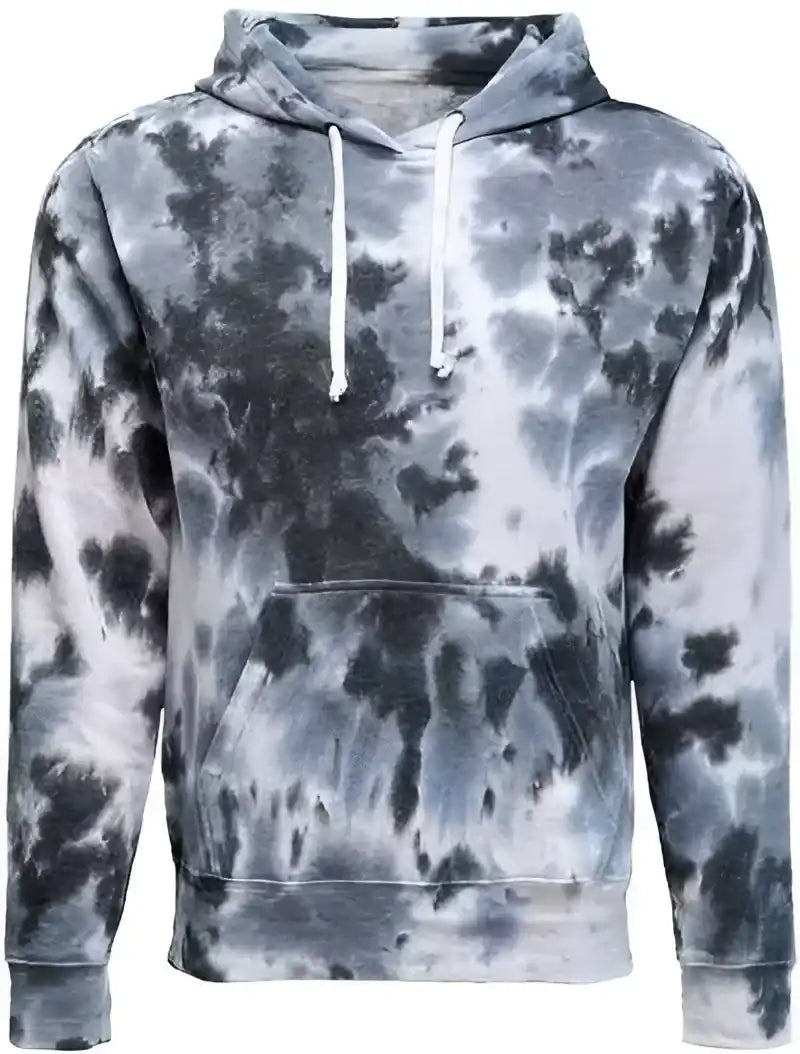 J. America 8861 Tie-dye Fleece Hooded Sweatshirt - Black Tie Dye