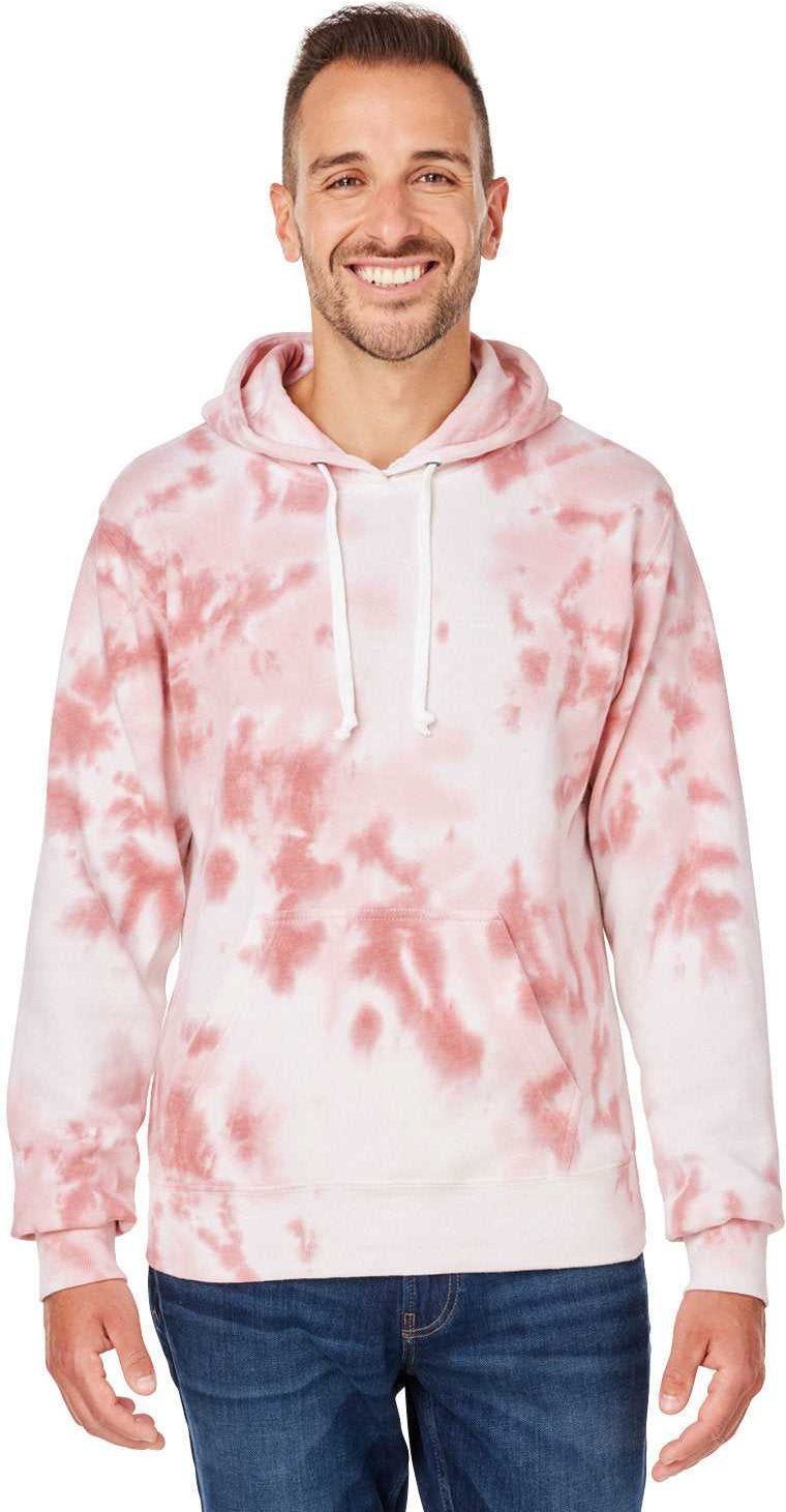 J. America 8861 Tie-dye Fleece Hooded Sweatshirt - Dusty Rose Tie Dye
