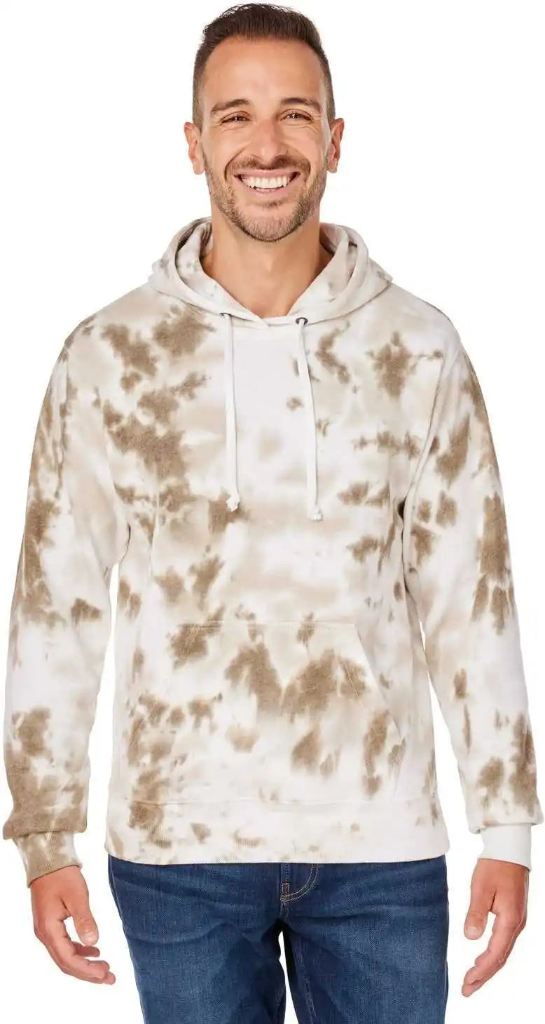 J. America 8861 Tie-dye Fleece Hooded Sweatshirt - Olive Tie Dye