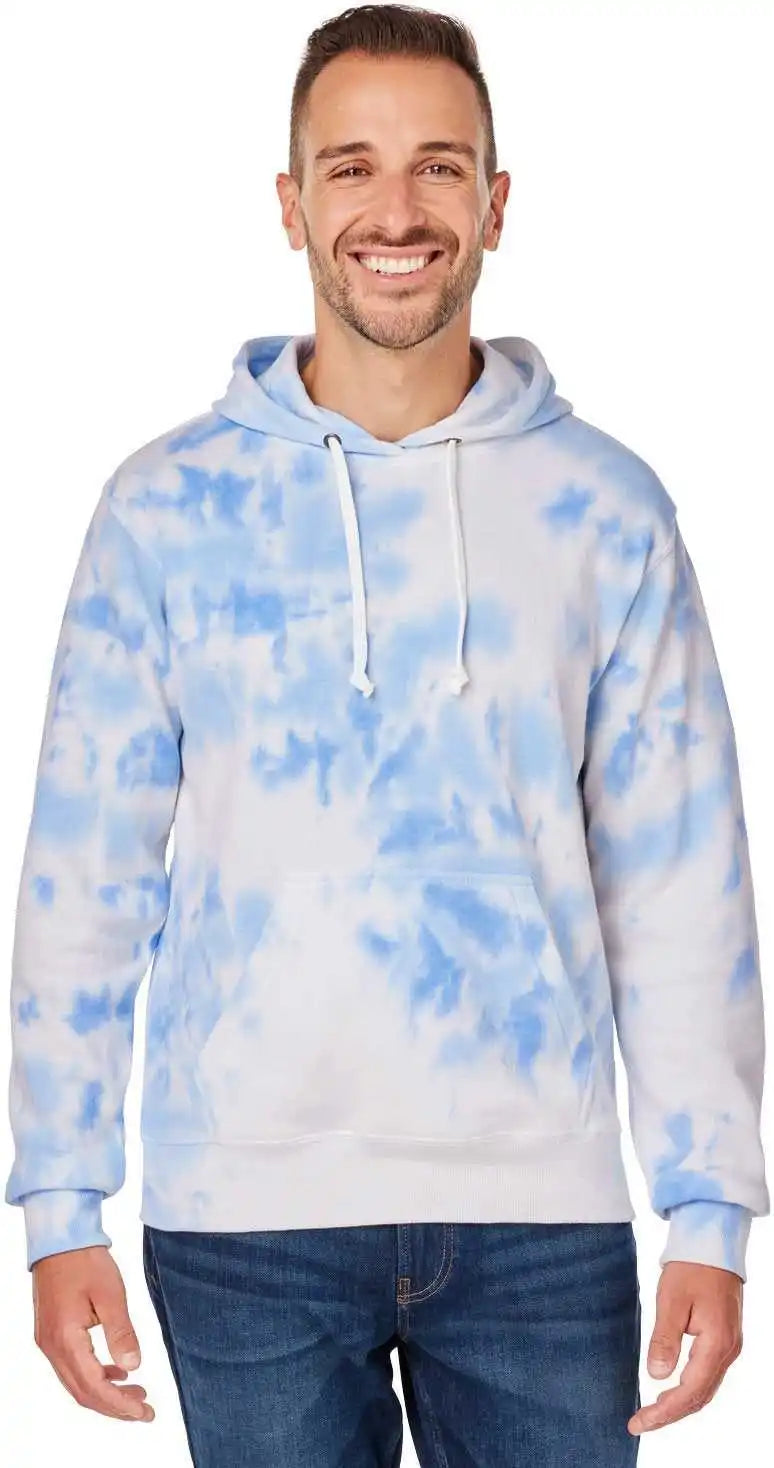 J. America 8861 Tie-dye Fleece Hooded Sweatshirt - Periwinkle Tie Dye
