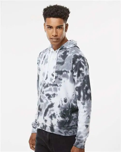 J. America 8861j Tie-dyed Fleece Hooded Sweatshirt - 8861 - Black Tie Dye