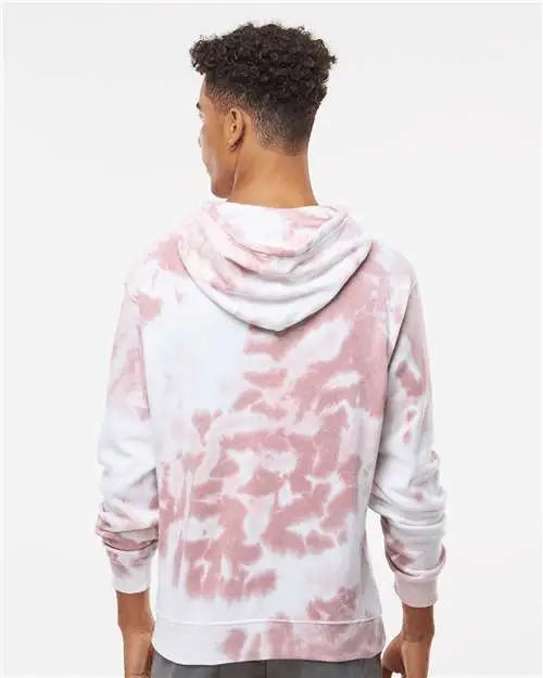 J. America 8861j Tie-dyed Fleece Hooded Sweatshirt - 8861 - Dusty Rose Tie Dye