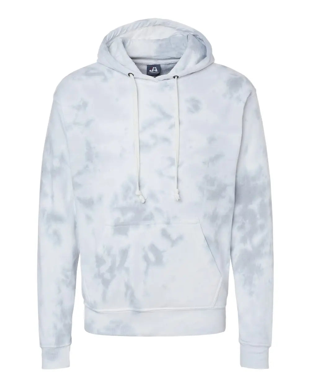 J. America 8861j Tie-dyed Fleece Hooded Sweatshirt - 8861 - Gray Tie Dye - Adult Xs