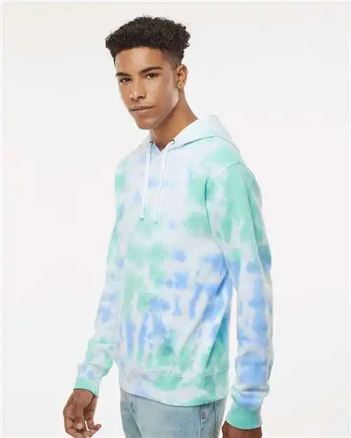 J. America 8861j Tie-dyed Fleece Hooded Sweatshirt - 8861 - Lagoon Tie Dye