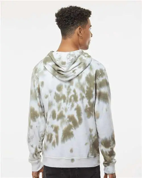 J. America 8861j Tie-dyed Fleece Hooded Sweatshirt - 8861 - Olive Tie Dye