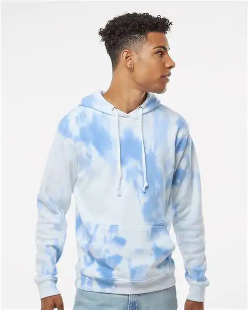 J. America 8861j Tie-dyed Fleece Hooded Sweatshirt - 8861 - Periwinkle Tie Dye