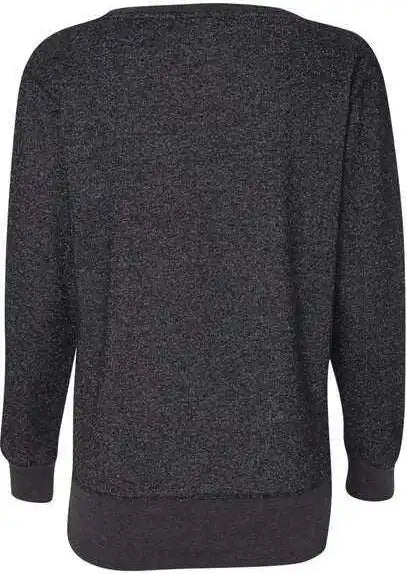 J. America 8867 Womens Glitter French Terry Sweatshirt - Black Silver