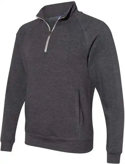 J. America 8869 Triblend Quarter-zip Sweatshirt - Black