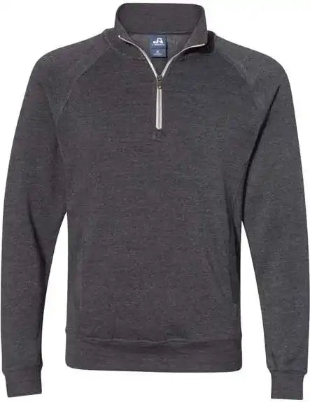 J. America 8869 Triblend Quarter-zip Sweatshirt - Black