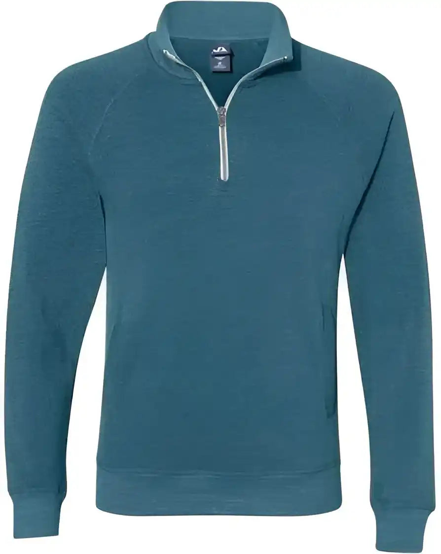 J. America 8869 Triblend Quarter Zip Sweatshirt Storm