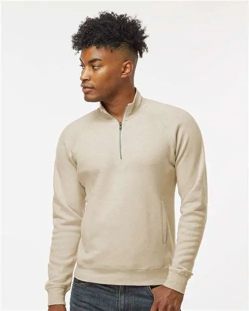 J. America 8869j Triblend Quarter-zip Sweatshirt - 8869 - Oatmeal
