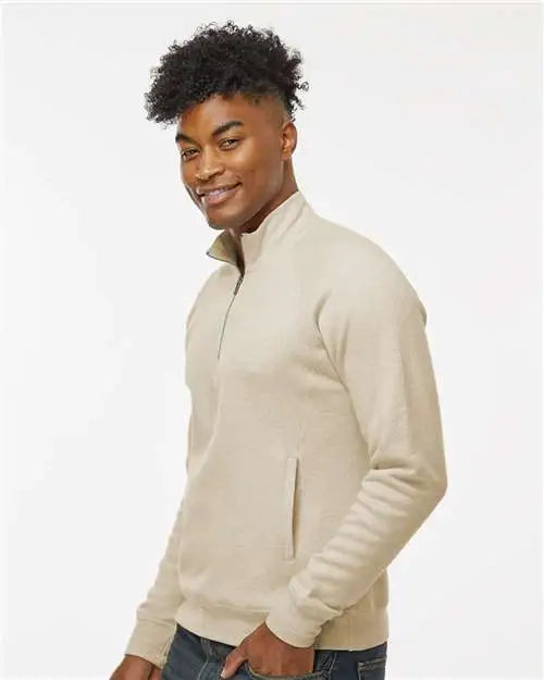 J. America 8869j Triblend Quarter-zip Sweatshirt - 8869 - Oatmeal