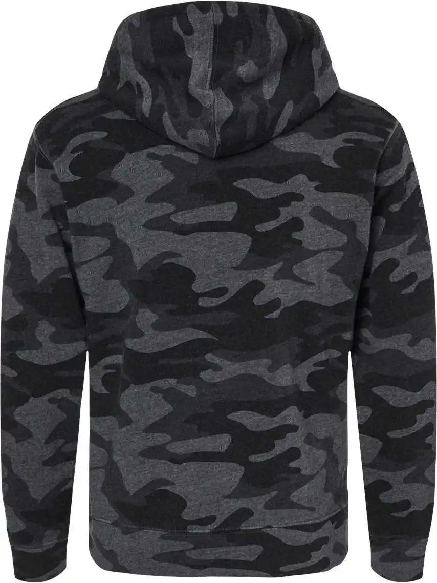 J. America 8871 Triblend Fleece Hooded Sweatshirt Black Camo