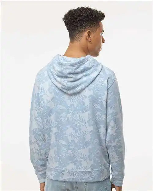 J. America 8871 Triblend Fleece Hooded Sweatshirt Chambray Aloha