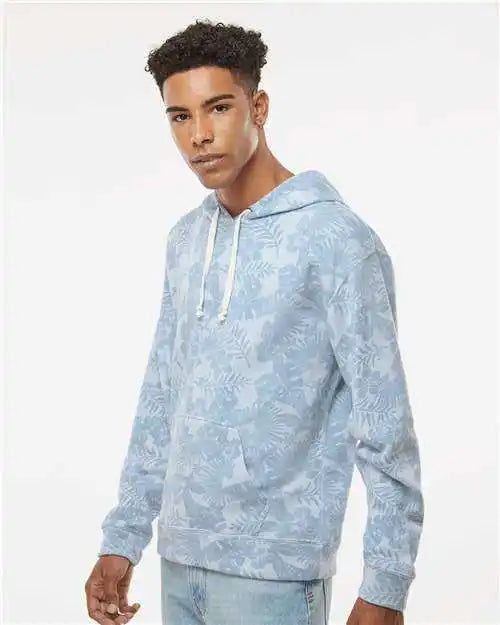 J. America 8871 Triblend Fleece Hooded Sweatshirt Chambray Aloha