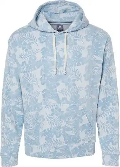 J. America 8871 Triblend Fleece Hooded Sweatshirt - Chambray Aloha