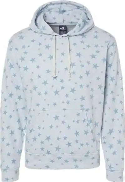 J. America 8871 Triblend Fleece Hooded Sweatshirt - Chambray Stars