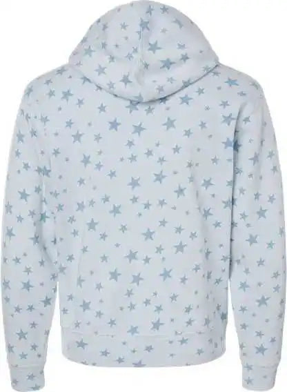 J. America 8871 Triblend Fleece Hooded Sweatshirt Chambray Stars