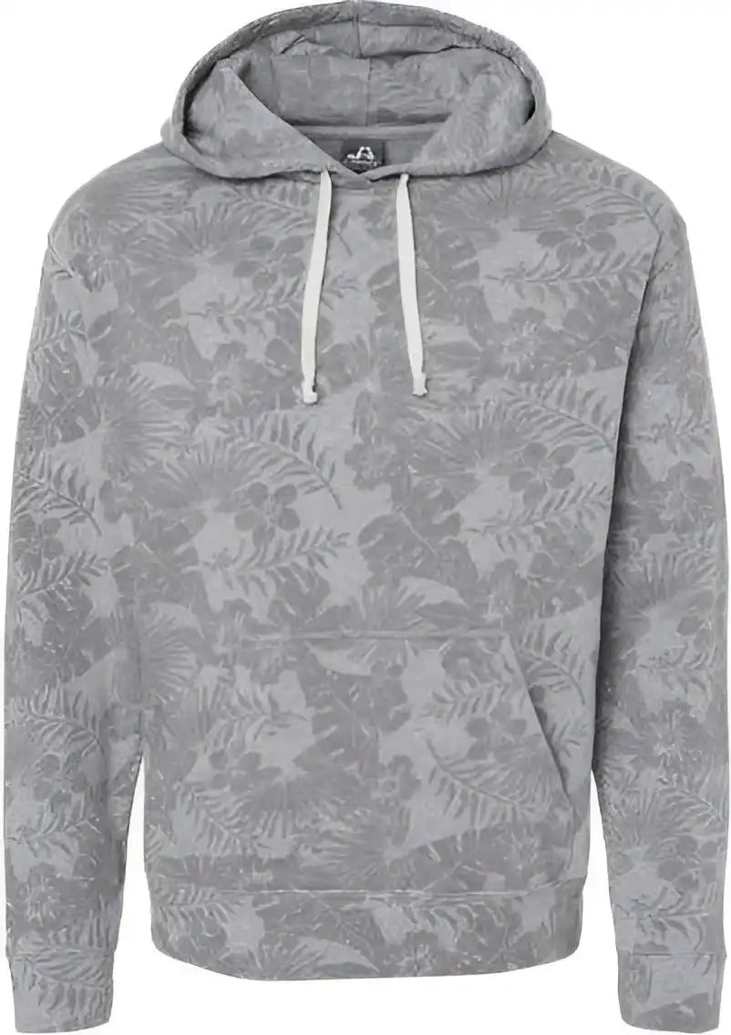 J. America 8871 Triblend Fleece Hooded Sweatshirt Gray Aloha