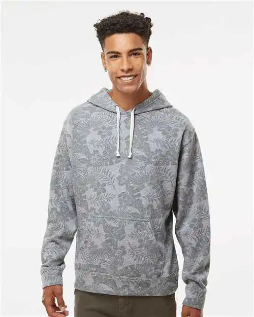 J. America 8871 Triblend Fleece Hooded Sweatshirt Gray Aloha