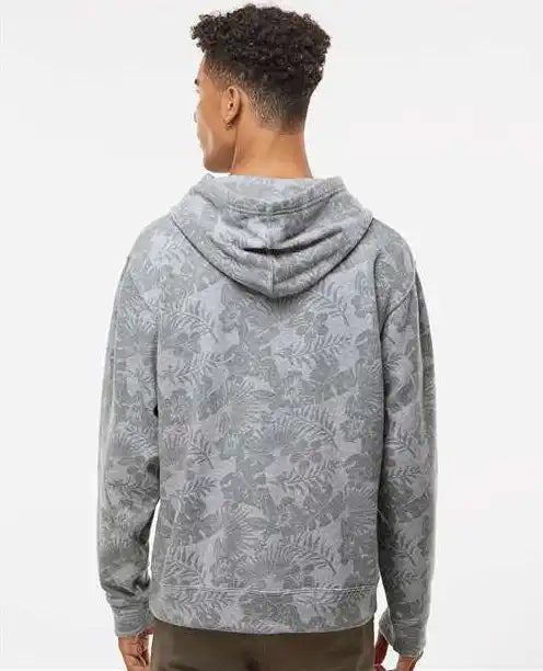 J. America 8871 Triblend Fleece Hooded Sweatshirt Gray Aloha