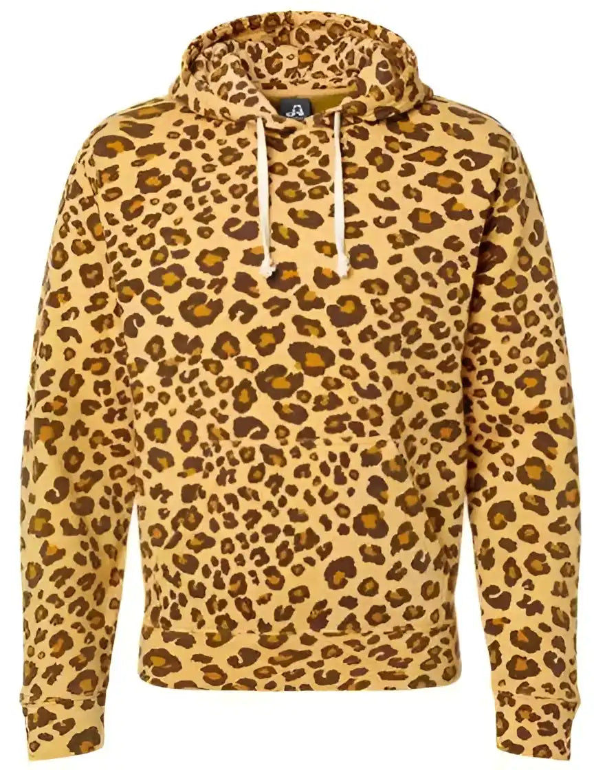 J. America 8871 Triblend Fleece Hooded Sweatshirt Leopard