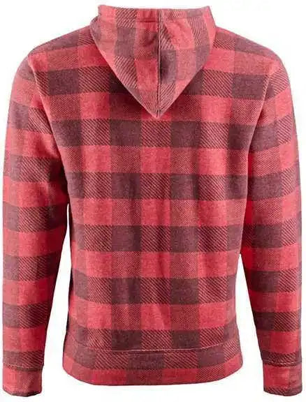 J. America 8871 Triblend Fleece Hooded Sweatshirt - Red Buffalo