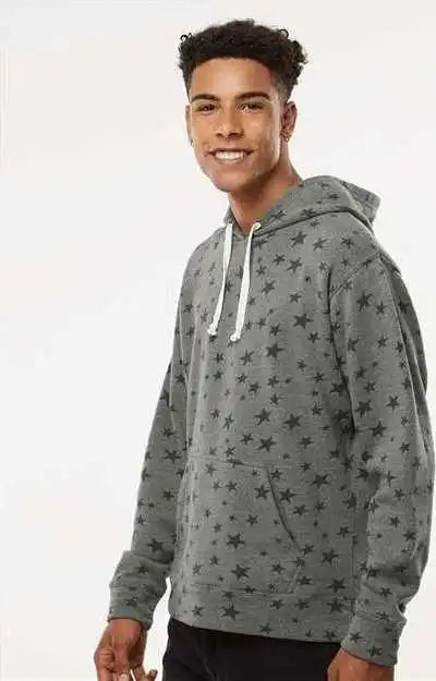 J. America 8871 Triblend Fleece Hooded Sweatshirt Smoke Stars