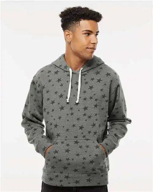 J. America 8871 Triblend Fleece Hooded Sweatshirt Smoke Stars