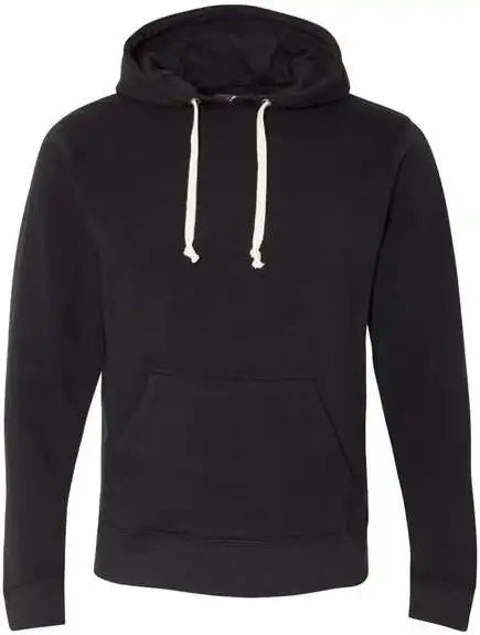 J. America 8871 Triblend Fleece Hooded Sweatshirt Solid Black