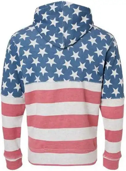J. America 8871 Triblend Fleece Hooded Sweatshirt Stars &amp; Stripes