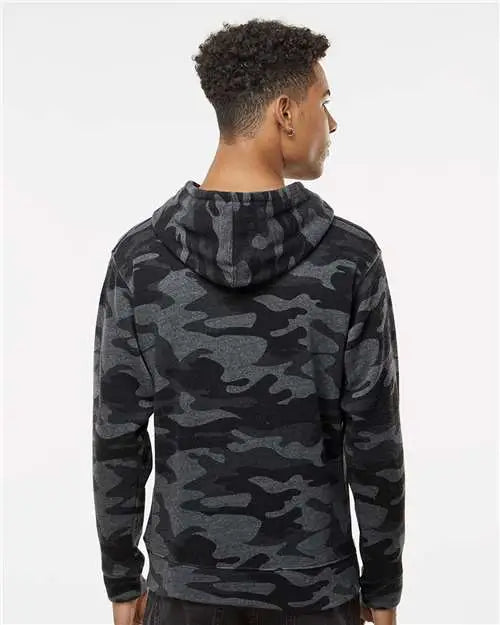 J. America 8871j Triblend Fleece Hooded Sweatshirt - 8871 - Black Camo