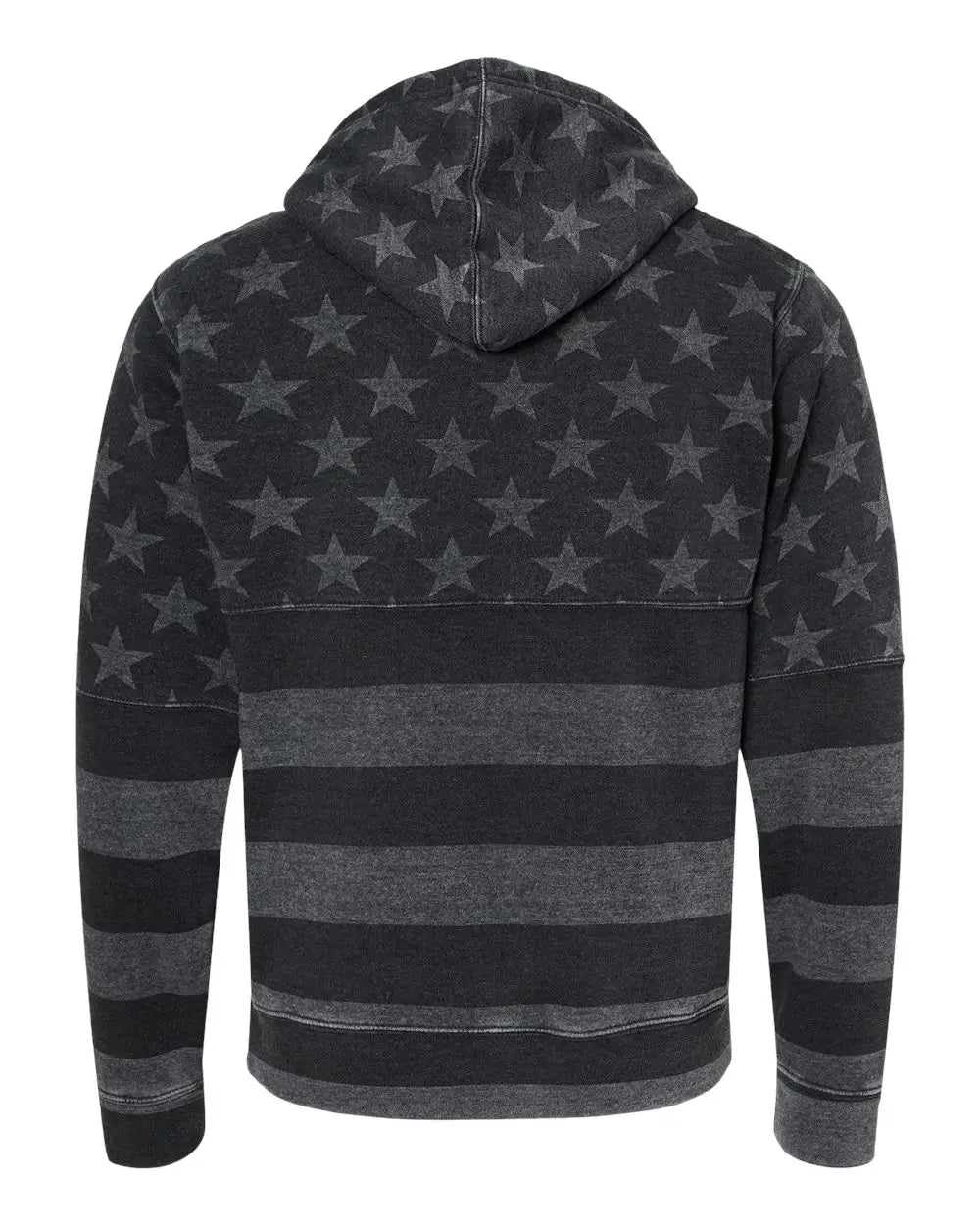 J. America 8871j Triblend Fleece Hooded Sweatshirt - 8871 - Black Stars Stripes