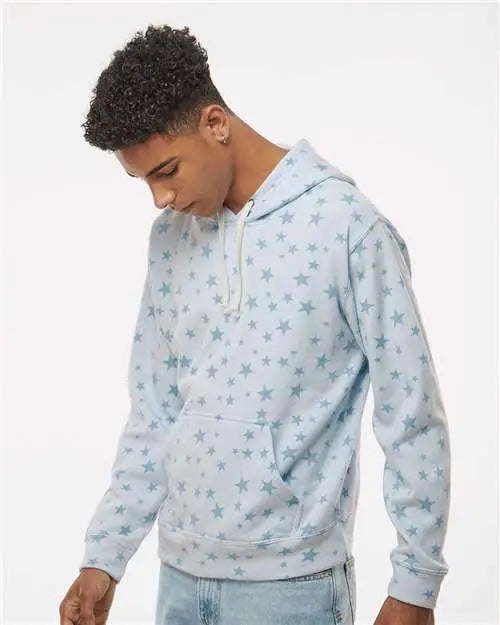 J. America 8871j Triblend Fleece Hooded Sweatshirt - 8871 - Chambray Stars