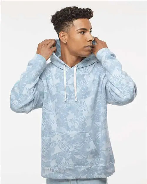 J. America 8871j Triblend Fleece Hooded Sweatshirt - 8871 - Chambray Aloha
