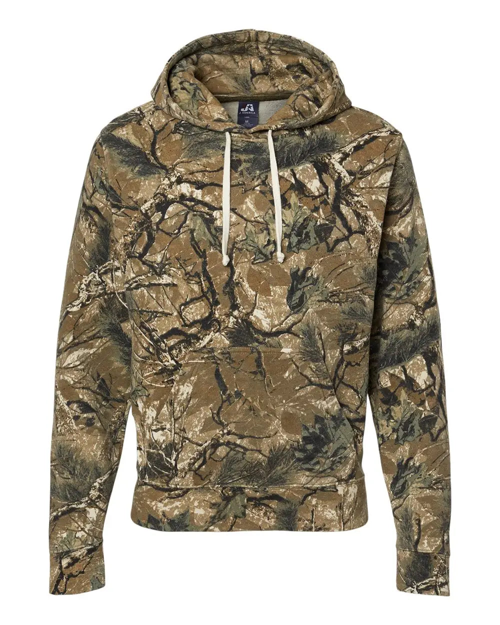 J. America 8871j Triblend Fleece Hooded Sweatshirt - 8871 - Outdoor Camo - Adult Xs
