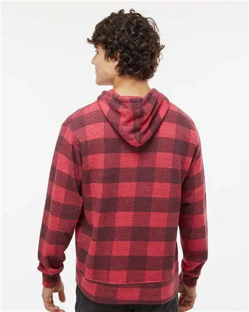 J. America 8871j Triblend Fleece Hooded Sweatshirt - 8871 - Red Buffalo