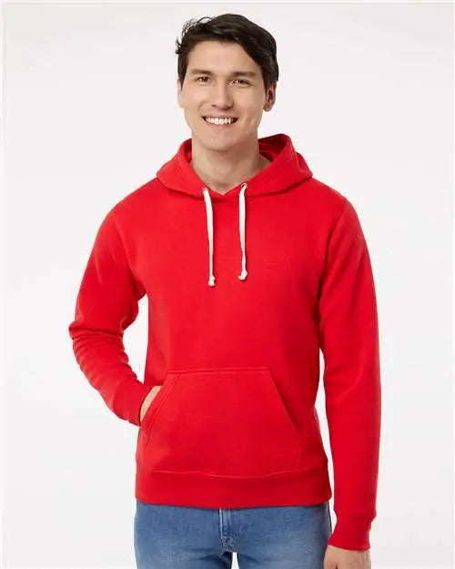 J. America 8871j Triblend Fleece Hooded Sweatshirt - 8871 - Red Solid