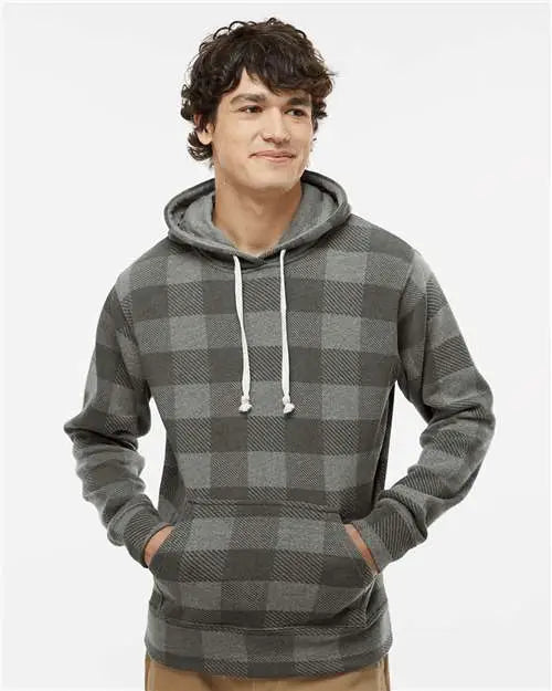 J. America 8871j Triblend Fleece Hooded Sweatshirt - 8871 - Smoke Buffalo