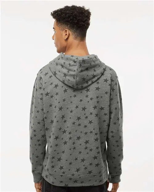 J. America 8871j Triblend Fleece Hooded Sweatshirt - 8871 - Smoke Stars