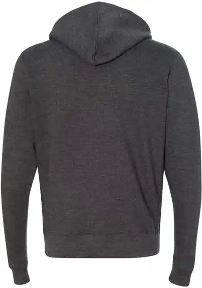 J. America 8872 Triblend Full Zip Hooded Sweatshirt Black