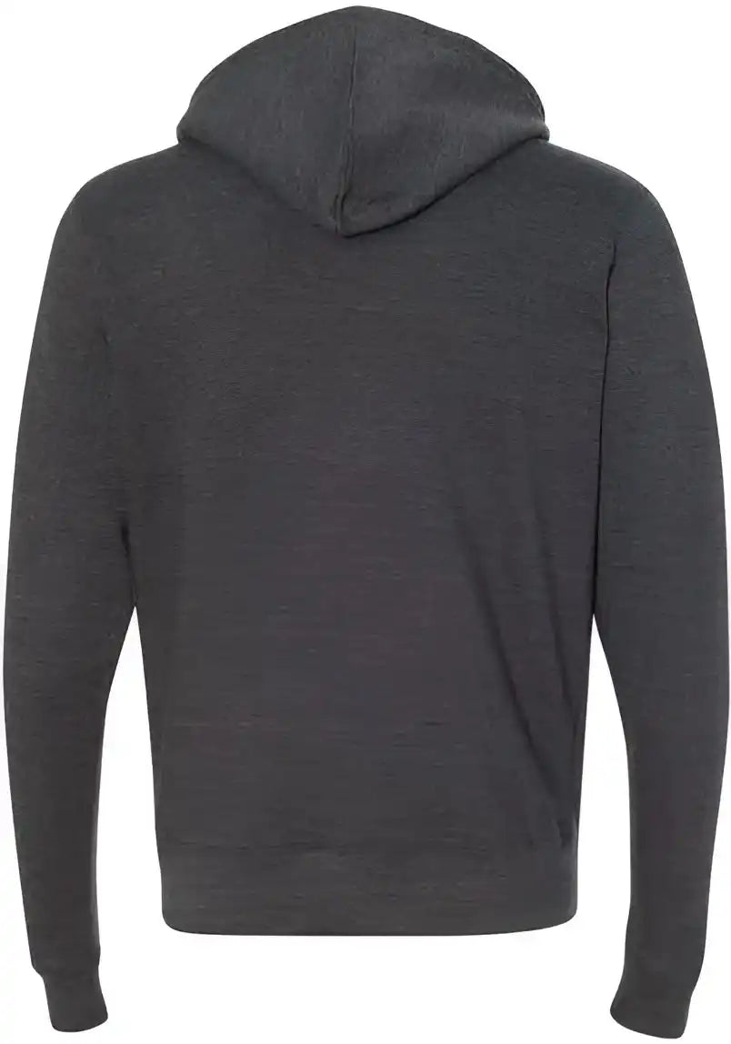 J. America 8872 Triblend Full-zip Hooded Sweatshirt - Black