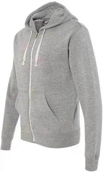 J. America 8872 Triblend Full Zip Hooded Sweatshirt Grey