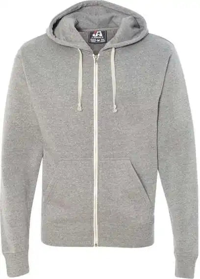 J. America 8872 Triblend Full Zip Hooded Sweatshirt Grey